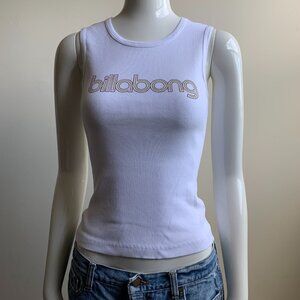 Billabong surf white ribbed logo cotton tank top